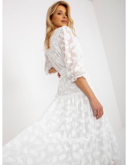 Dámske šaty s volánom a viazaním JERONIMO ecru