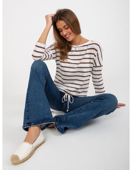 Női 3/4 ujjú blúz BASIC FEEL GOOD ekrü-barna