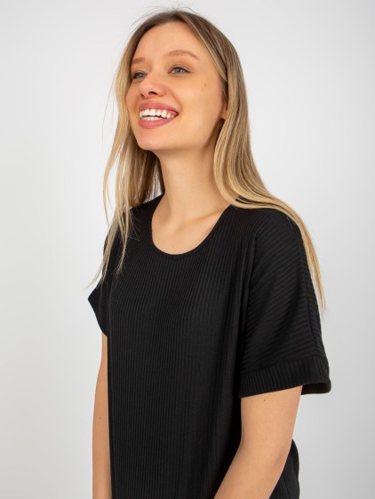 Dámska blúzka oversize s krátkymi rukávmi BITA čierna