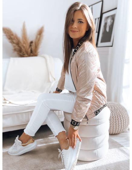 Női steppelt dzseki BASEBALL világos rózsaszín