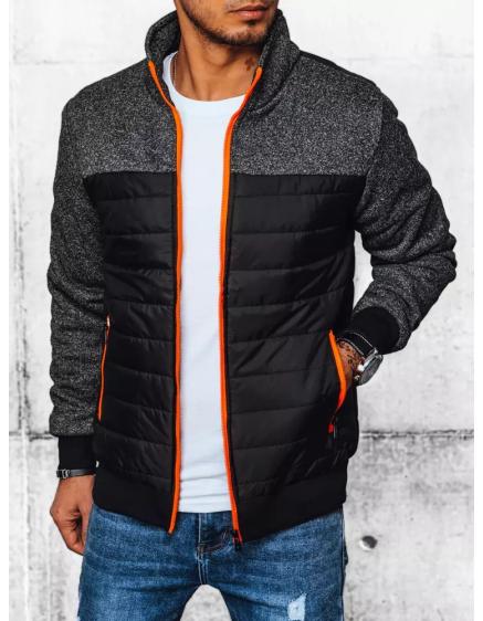 Férfi átmeneti kabát steppelt R04 fekete