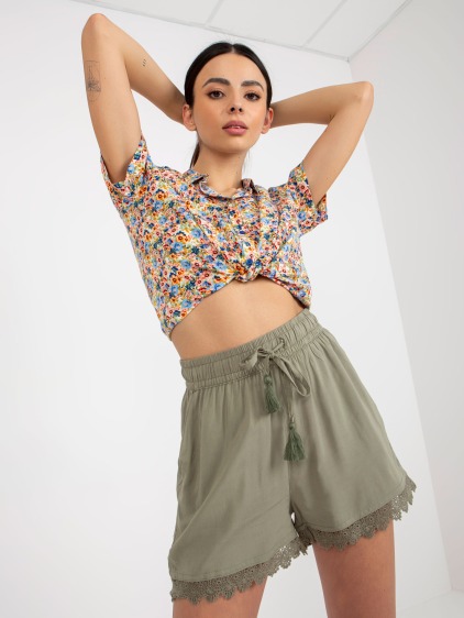 Dámske šortky s viazaním SUBLEVEL khaki