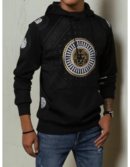 Pánska mikina s kapucňou a potlačou TEA čierna