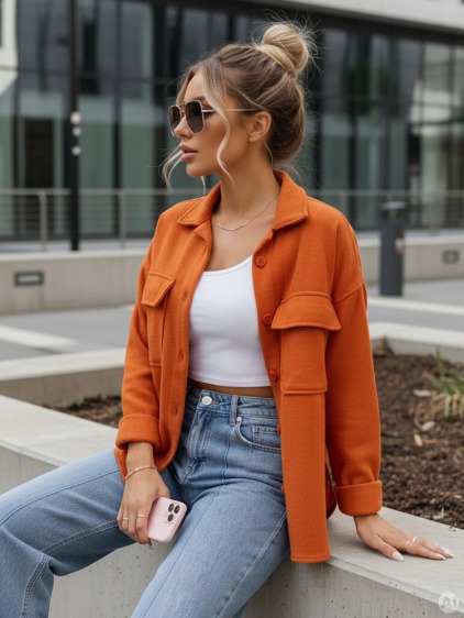 Dámska bunda SUNSET oranžová – fotografie produktu 2