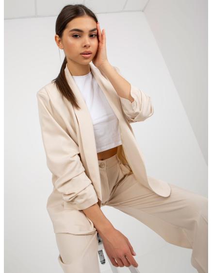 Női gomb nélküli kabát ERNESTA világos bézs színű