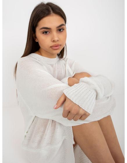 Női túlméretezett gyapjúruha BALEJA fehér