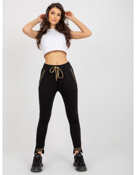 Női hímzett melegítőnadrág JOHANESA fekete