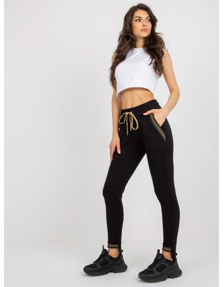 Női hímzett melegítőnadrág JOHANESA fekete