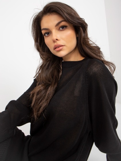 Dámske šaty letné oversize pletené LARA čierne
