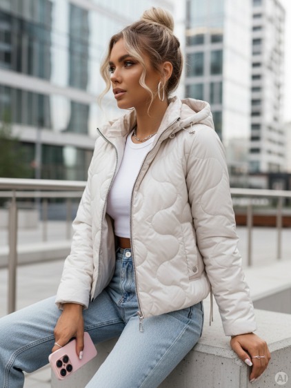 Dámska bunda FLUFFY biela – fotografie produktu 2
