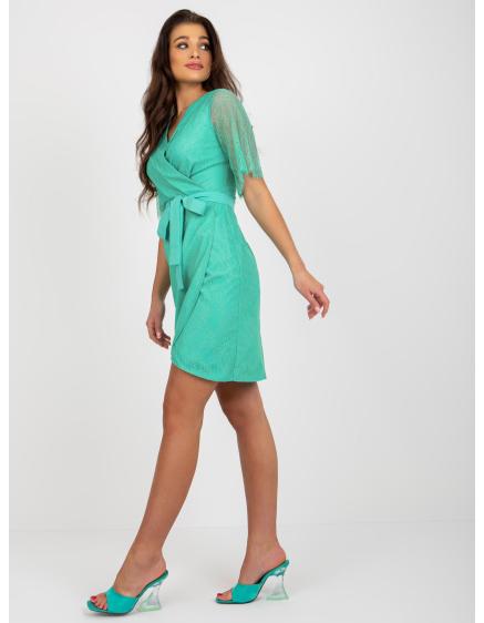 Női csipkés koktélruha EVA türkizkék