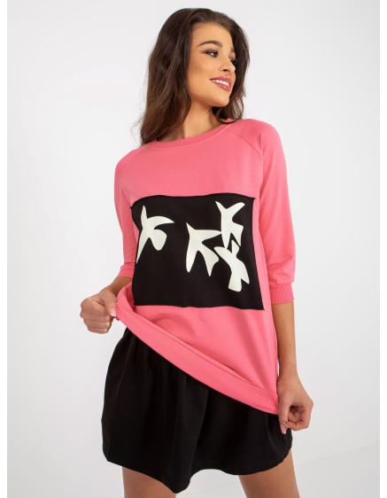 Dámsky komplet s rozšírenou sukňou AXELA koralový