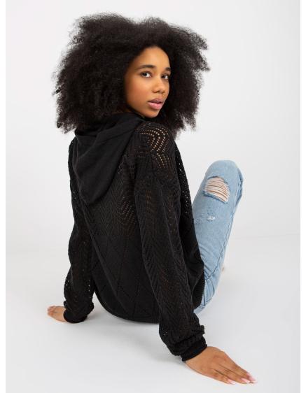 Dámsky sveter so vzorom SIMA čierny