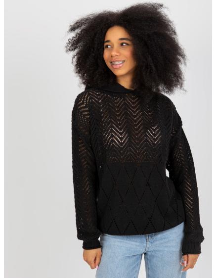 Dámsky sveter so vzorom SIMA čierny