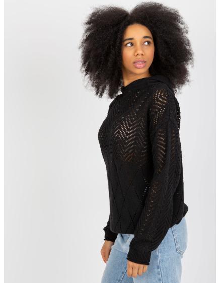 Dámsky sveter so vzorom SIMA čierny