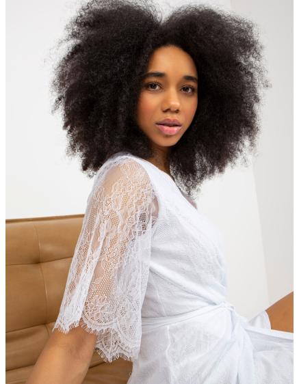 Női öves csipkés koktélruha BIBI fehér