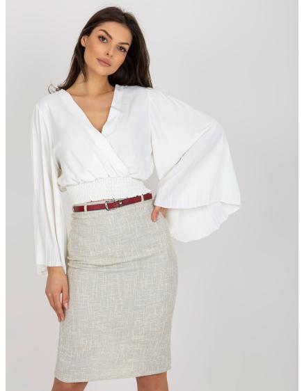 Női blúz rakott ujjakkal IZI ekrü színben