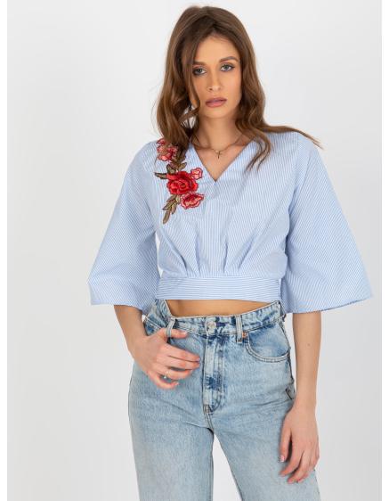 Dámská halenka pruhovaná STANA světle modrá a bílá