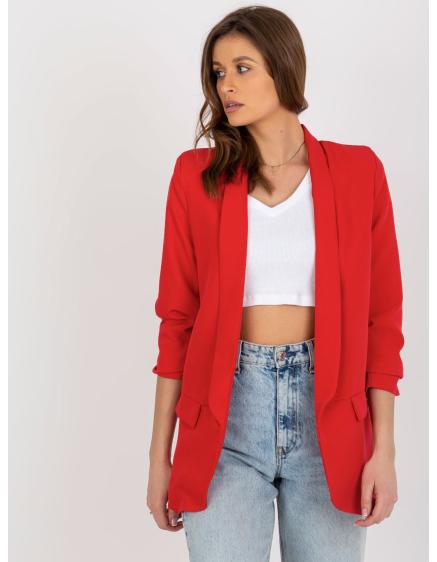 Dámské sako s řasením ADELA červené 