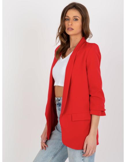 Dámské sako s řasením ADELA červené 