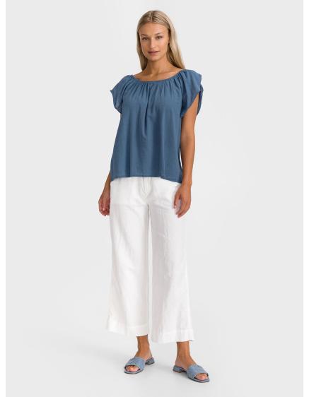 Ľanové široké nohavice