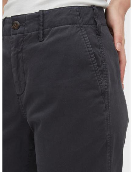 Kalhoty straight khaki high rise