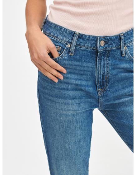 Džínsy univerzálne slim boyfriend mid rise
